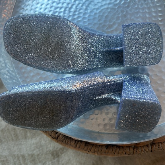 Jeffery Campbell slides silver glitter rubber size 8 - Picture 4 of 4